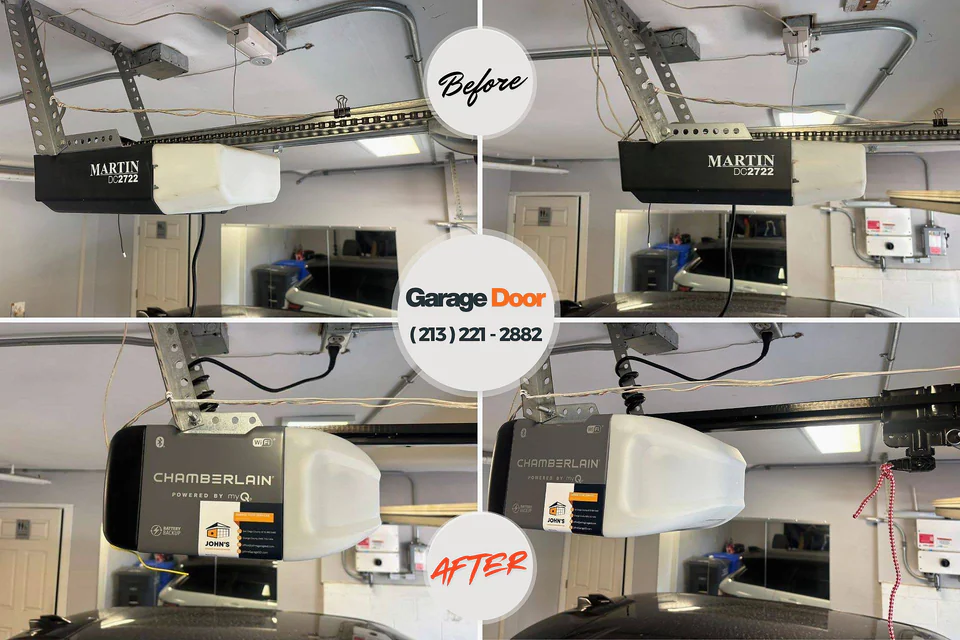 Before and after: garage door repair Granger, IN